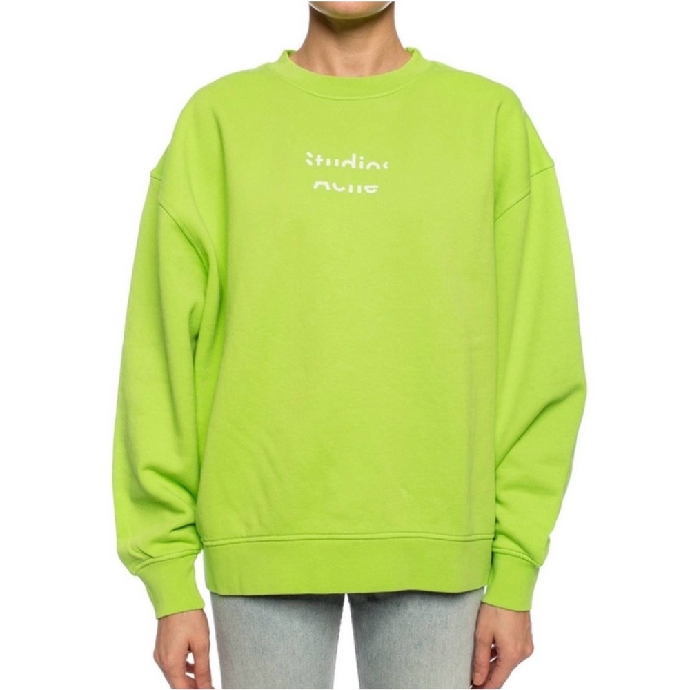 Acne Studio Broken Logo‎ Bright Green Crewneck Sweater unisex small